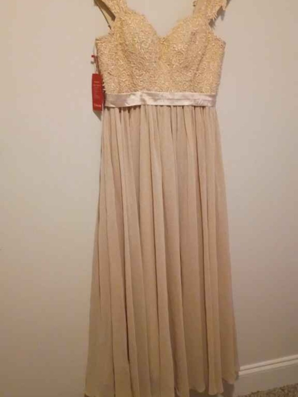 Elegant Lace Bodice Maxi Dress in Champagne